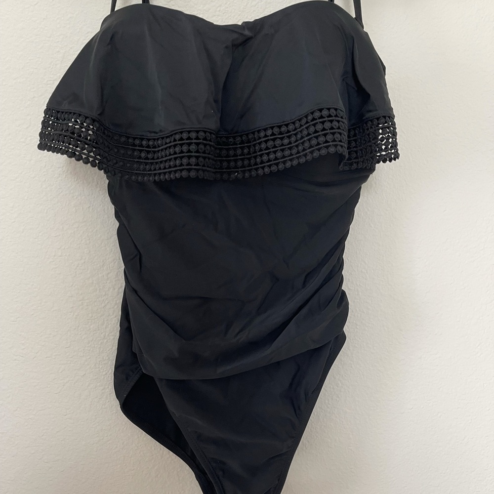 Black Lace One Piece Swimsuit